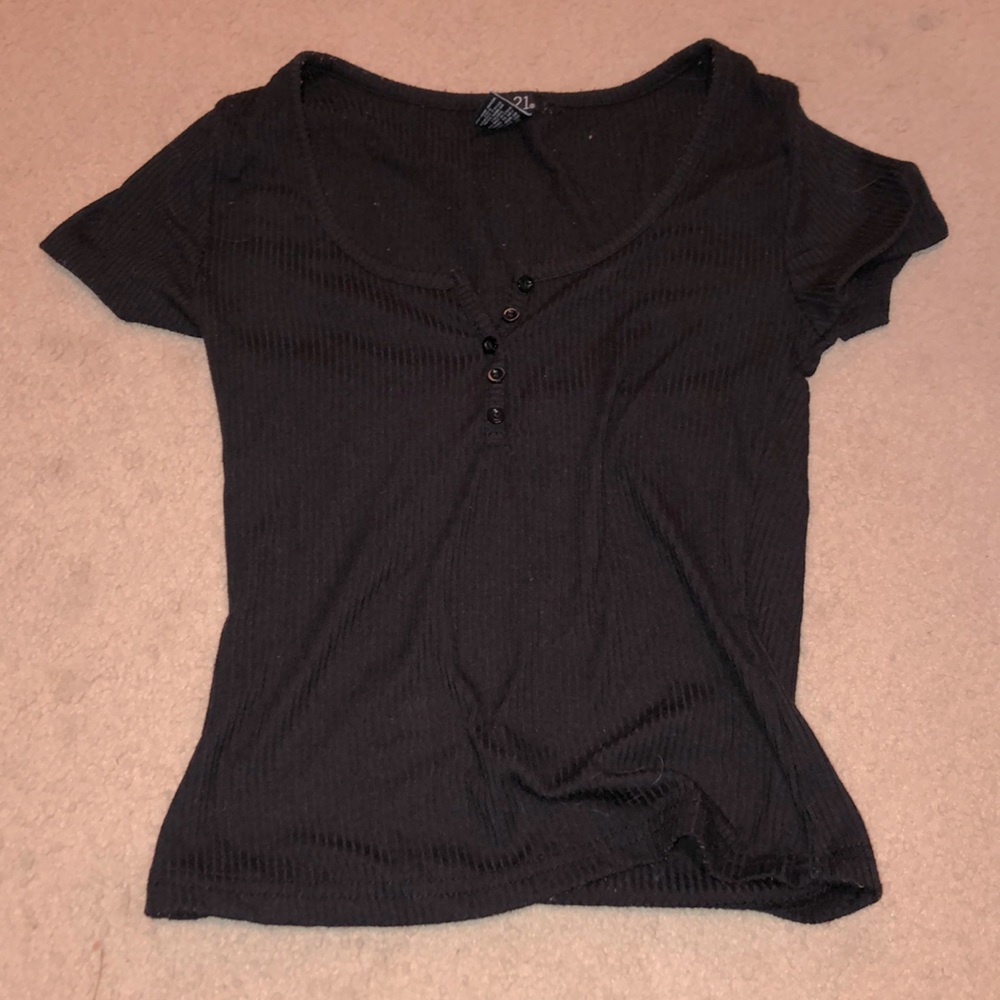 V-Neck Black Top